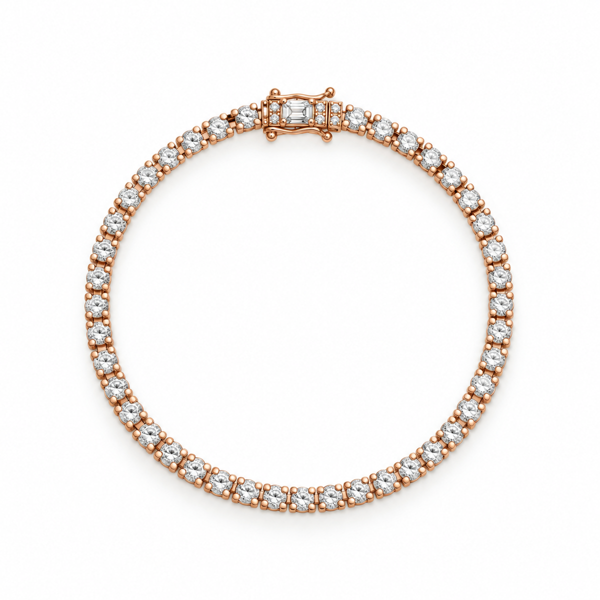 Rose Gold Moissanite Tennis Bracelet