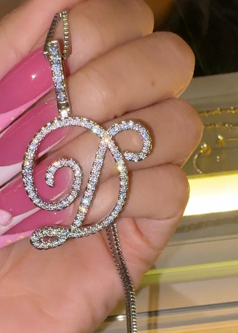 Script initial necklace